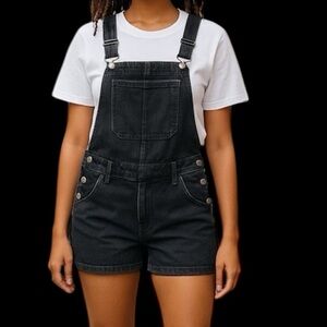 Black Denim Overalls shorts. Super cute Trending summer ready.